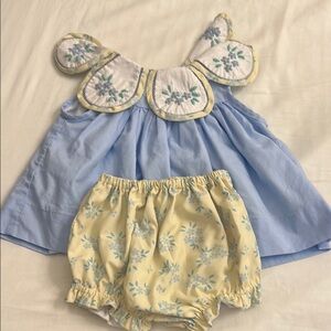 Floral Blue and Yellow Floral Diaper Set